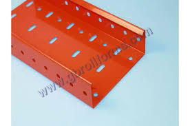 Powder Coated Cable Tray - Steel, 50-1200 mm Width, Orange | Hinged Design for Easy Cable Management, Corrosion & Rust Resistant