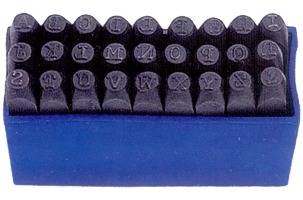 Letter punch (A-Z) and Figure Punch (0-9)