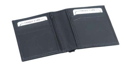 ATM Card Holder - Leather, 3.5 x 2.5 Inches, Black | Smooth Texture, Durable Stitching, Attractive Pattern, Lightweight Design