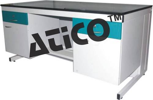 Instrument Table - Steel, Customizable Dimensions | 100 kg Load Capacity, Powder Coated Finish, 2 Drawers, 1 Shelf