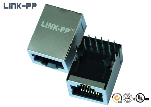 10/100/1000 बेस-टी टैब-डाउन 0813-1X1T-A6-F RJ45 कनेक्टर बिना एलईडी के