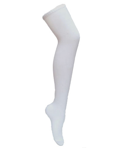 Victoria Thigh Socks - 78% Pure Cotton, Size 5-7, White Color, Extra Stretchable Comfort