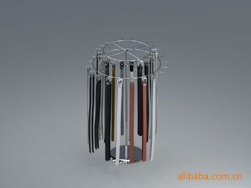 Belt Hanging Display Stand - Steel Material, Customized Size, Polished Finish | Light Duty, Rounded Shelve Type, Ideal for Market, Shop, Supermarket