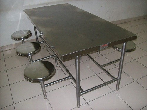 Polished Stainless Steel Canteen Table