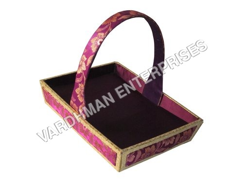गुलाबी एमडीएफ साटन बास्केट
