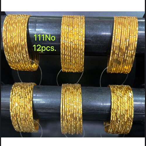 111 Brass Bangles, Gold Plated Brass Bangles - Color: Different Available