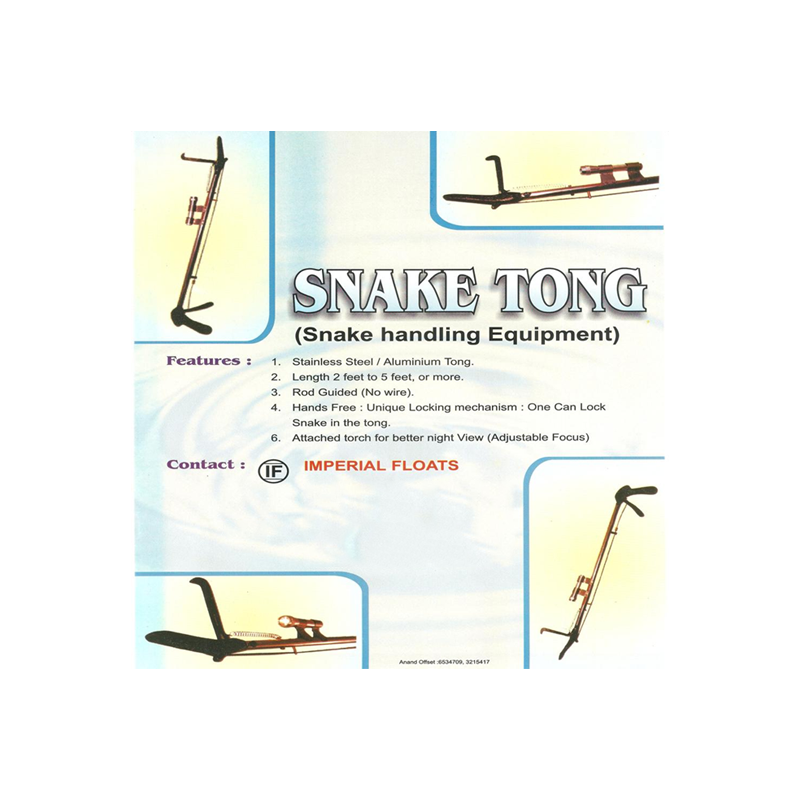 Snake Catcher Stick - Stainless Steel, 36-60 Inches | Lightweight Rod Guided, Snake Locking Mechanism, Attached LED Torch