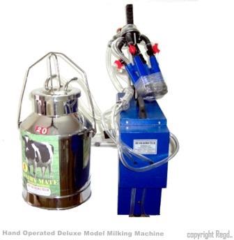 Stainless Steel Hand Operated Deluxe Model Milking Machine