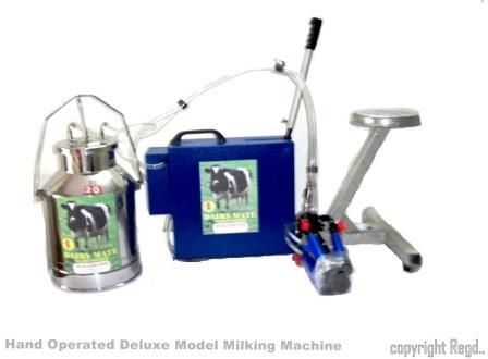 Stainless Steel Hand Operated Deluxe Model Milking Machine