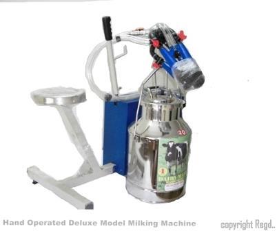 Stainless Steel Hand Operated Deluxe Model Milking Machine
