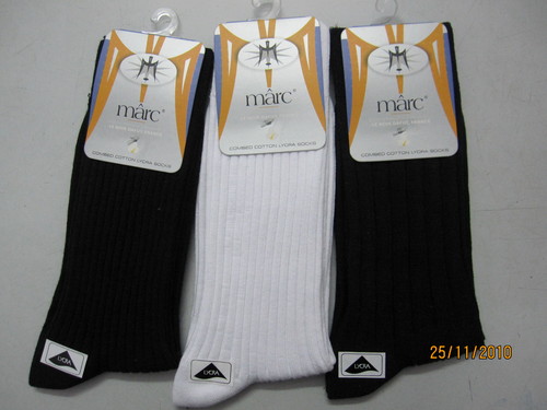 Men'S Cotton Spandex Rib D/C Socks Elasticity: Middle