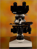 झुके हुए बाइनोक्यूलर माइक्रोस्कोप