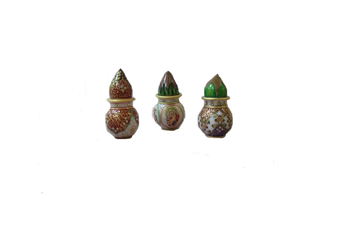 Marble Decorative Kalash With / Without Shriphal
