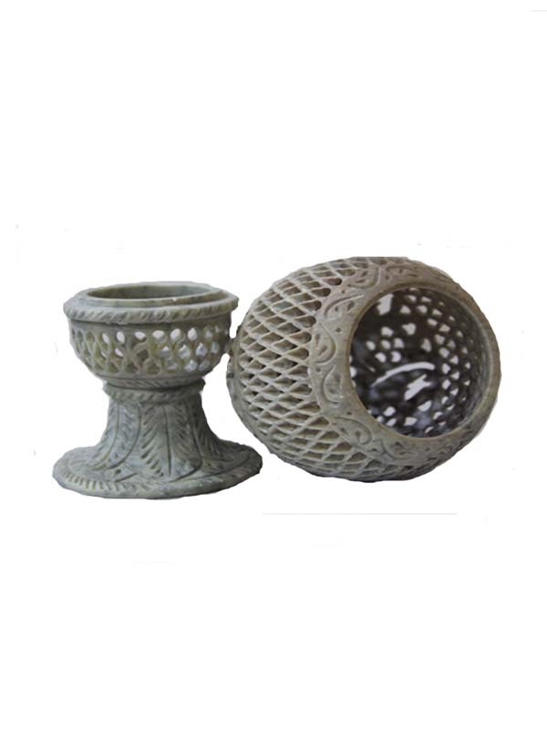 Marble Lamp Stand With Jaali Work