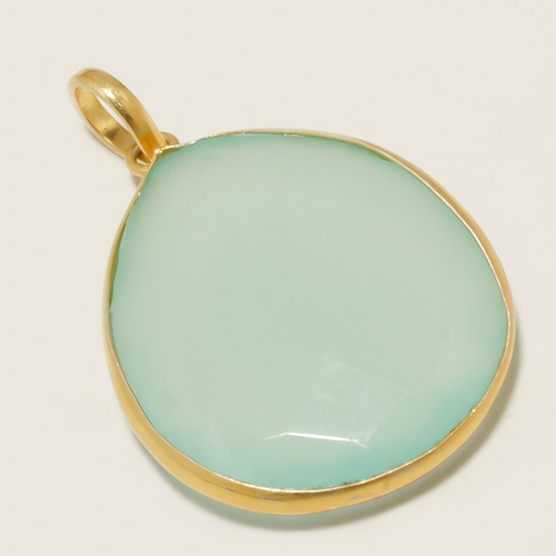 पेंडेंट 35 सीटीएस एक्वा चेलेडोनी सुंदर पेंडेंट 18K गोल्ड प्लेटेड