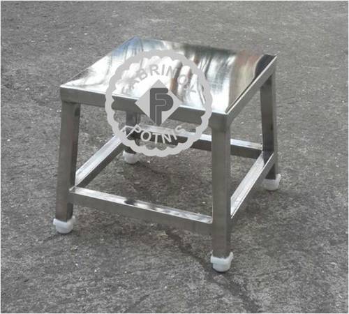 Stainless Steel Stool - 1 Layer, Polished Silver Finish | Durable, Lightweight, Corrosion Resistant for Industrial Use