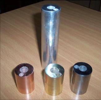 BLOCK CALORIMETER - Stainless Steel, 1 kg Cylindrical Blocks with Central Holes for Heater & Thermometer | Laboratory Usage, Precision Measurement