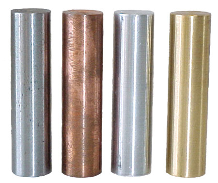 Cylinders Set - 6 Metal Cylinders 40 x 10 mm Dia in Copper, Brass, Iron, Zinc, Lead, Aluminium | Laboratory Use, Weight 150-250 Grams