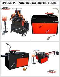 Special Purpose Hydraulic Pipe Bender - Mild Steel, 5° to 180° Bending Angle, 150mm O.D. Capacity, Semi-Automatic Operation, Orange and Black, 2.8 kg Weight