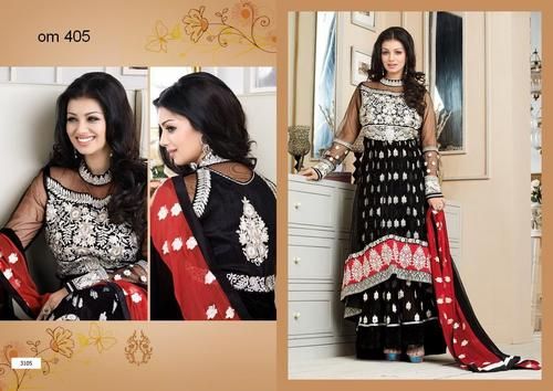 Ayesha Takia In Black Designer Long Anarkali Suits