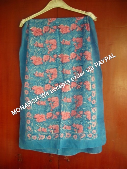PINK BLUE COMBINATION STOLE HANDMADE