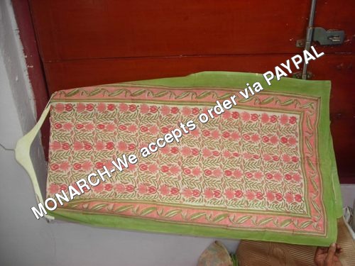 MUGHAL FLOWER BLOCK PRINT STOLE 