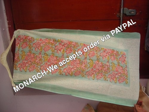 MONARCH COTTON WHITE BLOCK PRINTED STOLE