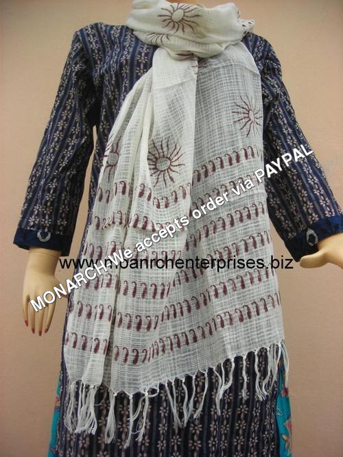 MONARCH PAISLEY COTTON HANDBLOCK PRINTED STOLSTOLE