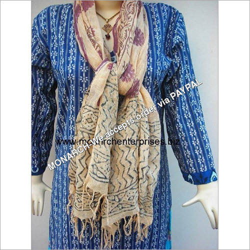 MONARCH STOLE 100% COTTON HAND BLOCK PRINTED