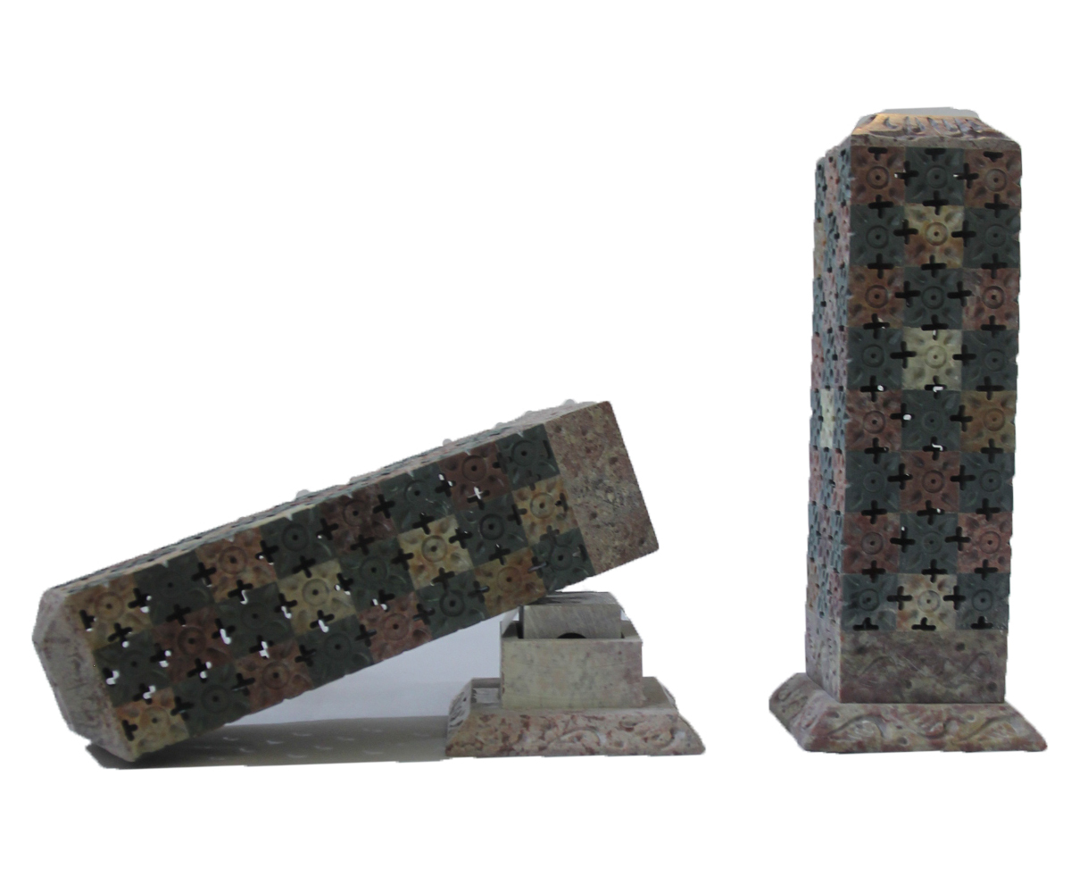 Colourful Marble Candle Stand With Jaali Work