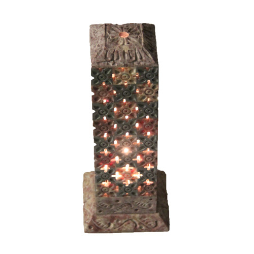 Colourful Marble Candle Stand With Jaali Work