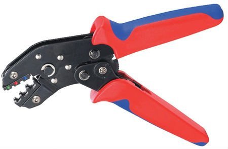 Cable Crimping Tools - Steel Material, 200mm Overall Length, Red Color | Ratcheting Jaw Type, 0.25-6.0mm² Crimping Range, Lightweight 300g