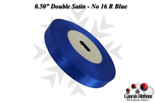 Double Satin Ribbons - 14mm x 18m | Royal Blue, Reversible Plain Design, Luxurious Satin Fabric Ideal for Crafting and Decoration