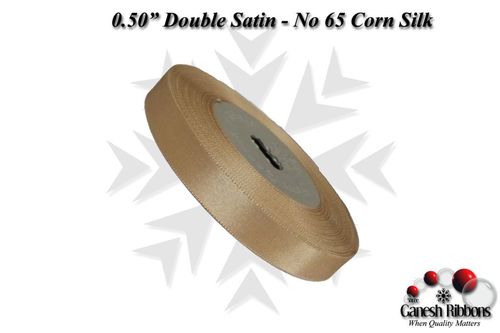 प्लेन डबल सैटिन रिबन - कॉर्न सिल्क