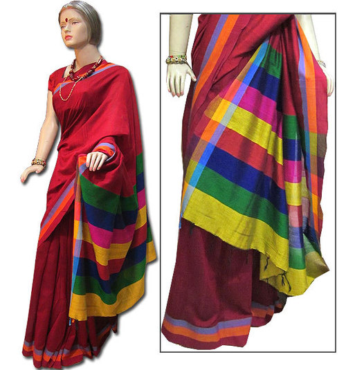 कॉटन सिल्क साड़ी