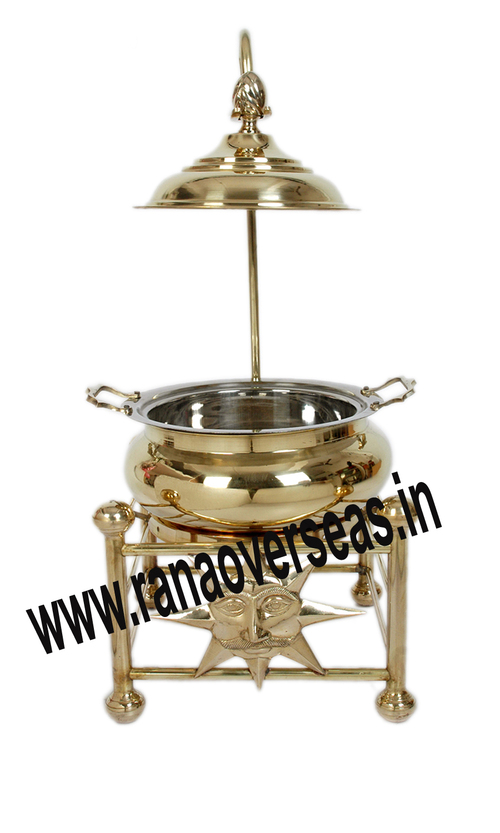 Brass Chafing Dish - Polished Brass, 4 to 8 Litres Capacity | Easy to Clean, Mirror Finish, Corrosion Resistant