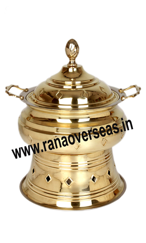 Brass Chafing Dish - Polished Gold Finish, 4-8 Litres Capacity | Durable, Corrosion Resistant, Easy to Clean, Elegant Design