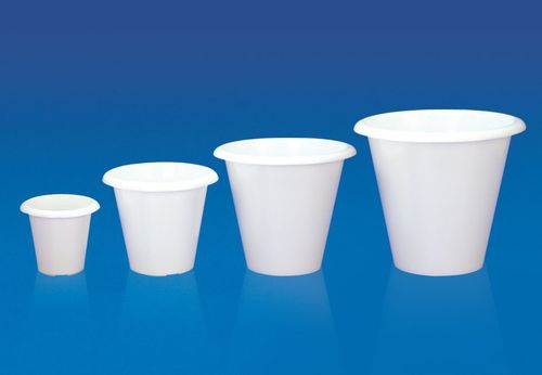 PLANTATION POTS - Polypropylene, 100mm/150mm/200mm/250mm Sizes | Downward Extended Rim, Drainage Holes for Effective Water Management