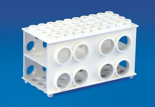 Universal Multi Rack - Polypropylene, Suitable for 30mm, 20mm, 17mm & 12mm Tubes, Versatile Lab Apparatus with Four-Sided Functionality, Pack of 6