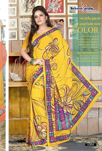 Printed Synthetic Saree