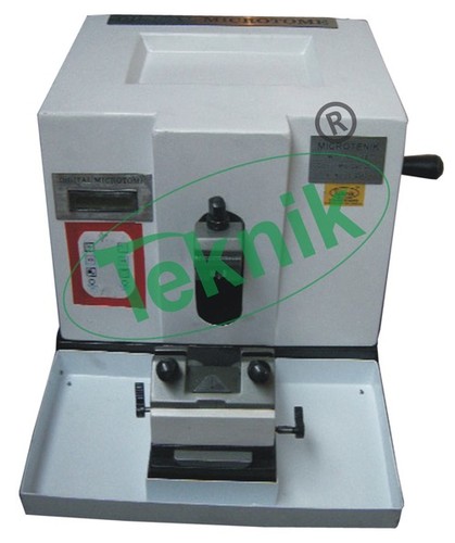 Digital Microtome - Heavy Cast Iron Base, 1-Micron Thickness Precision Sectioning | CAM Drive System, Universal Knife Holder, Independent Feed Mechanism, Comprehensive Accessories