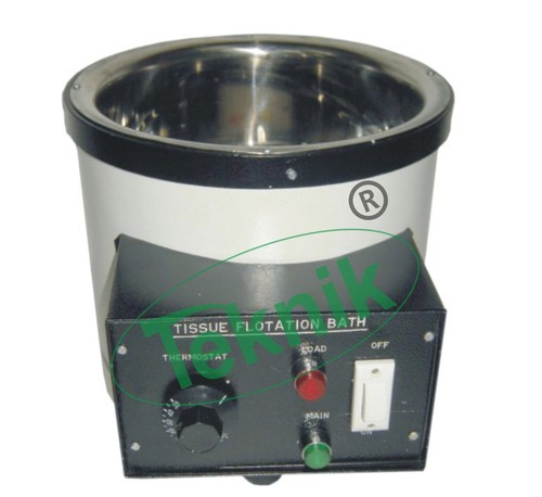 Tissue Flotation Bath - Double Walled Design, Dia. 225 mm, Depth 70 mm, Black Anodised Aluminium Interior, Thermostatically Controlled to 70°C | Ideal for Microtome Equipment