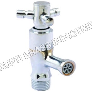 Brass Angle Cock Tap - 12-22 mm Size | Rotatory Pipe Connection, Durable Brass Metal