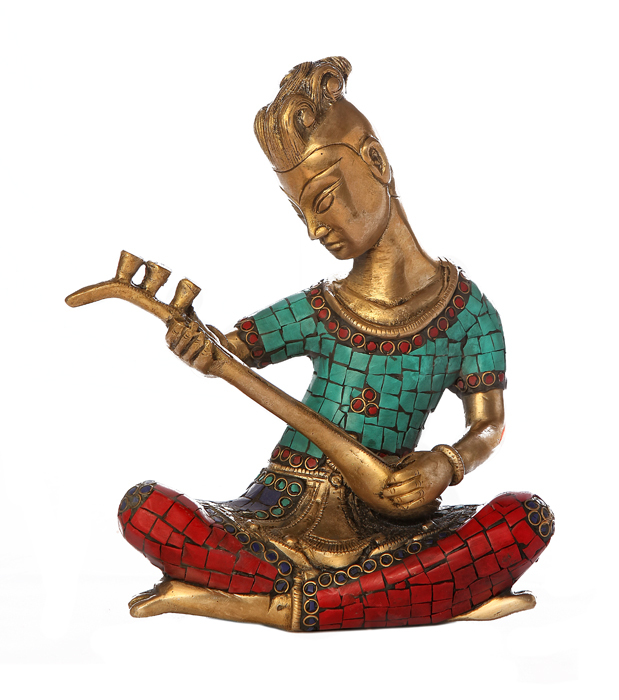 Bronze Musicians With Stone Inlay Work