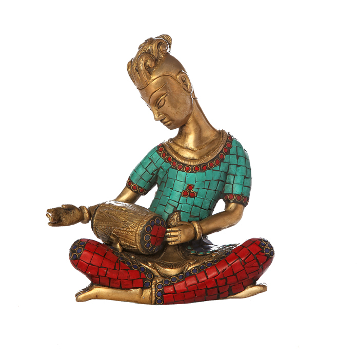 Bronze Musicians With Stone Inlay Work