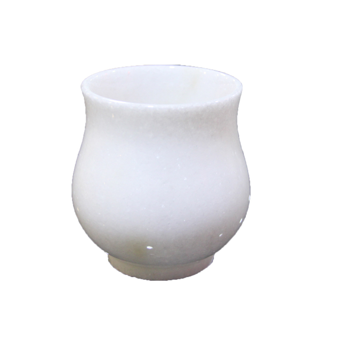 Marble T Light - Handmade Polished Marble, Various Sizes, White | Elegant Curved Design, Ambient Lighting