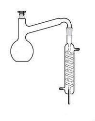 Distillation Apparatus - Glass 500ml Flask, 200m Graham Condenser, Stopper | For Industrial & Laboratory Use, Lightweight 20-350g