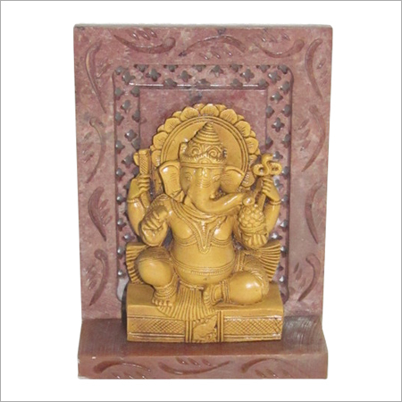 Laddu Ganesh - Marble, Antique Imitation Style | Polished Finish for Home Decoration and Religious Activities, Temple Theme