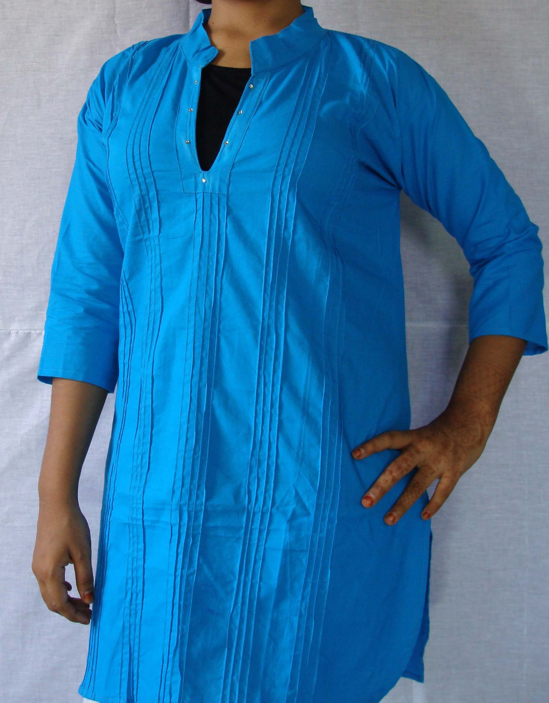 Cotton Poplin Pintex Kurtis