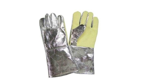 Aluminised Hand Gloves - Aluminized Kevlar Fabric, 12" - 18" Sizes | Durable, Heat Resistant Up to 750°C, Complete Hand Protection